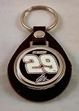 Kevin Harvick NASCAR Leather and Pewter Keychain
