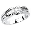 Solid Sterling Silver Cubic Zirconia Rhodium Plated Rings with Large Gorgeous CZ Stone