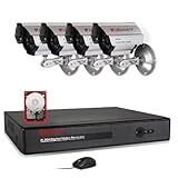 iSmart 4 Channels DVR Security Surveillance System 4 Outdoor Cameras 500G hard drive