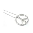 Big Bling 1.5" Austrian Crystal Peace Sign Symbol Necklace
