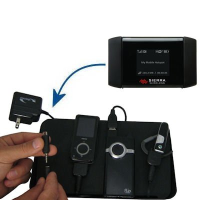 Gomadic Universal Charging Station for the Sierra Wireless Wireless Aircard 754S 753S and many other mobile devices - 2nd Generation Design - uses Gomadic TipExchange Technology - 4 tips included