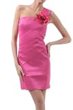 Designer Strapless One shoulder Floral Cocktail Party Evening Formal Dress