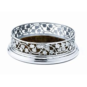 Ginkgo 079914-52120-8 Patriot Pewter Wine Bottle Coaster - Grape Motif by Ginkgo