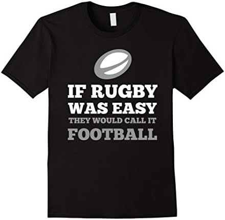 Men's If Rugby was Easy Football T-Shirt Large Black