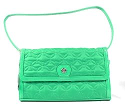 Vera Bradley Upper East Clutch Purse Nylon Green