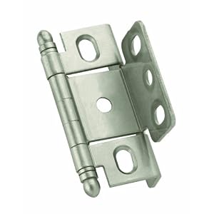 Amerock PK3175TB-G10 Hinge Full Inset Full Wrap Ball Tip Satin Nickel, 3 4-Inch Door Thickness by Amerock