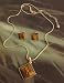 Fashion necklace and earring set design 645 brown bead on gold colour chain