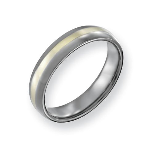 Buy Titanium 14k Gold Inlay 5mm Polished Comfort Fit Wedding Band Ring (SIZE 8.5 ) Guides