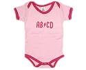 ABCD - Girls Rocker Retro Ringer Tee Silly Baby Bodysuit, 6-12 Months