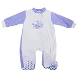 ベビー・赤ちゃん用 テディーベア 長袖ボディースーツ オールインワン スリープスーツ ワンピース パジャマ 冬 (3-6ヶ月) (スカイブルー)