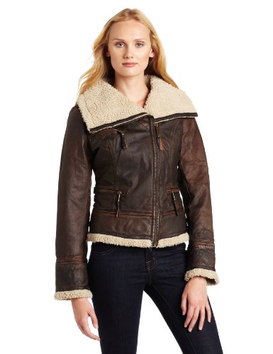 MICHAEL Michael Kors Women's Sherpa Lined Leather Jacket product image