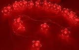 RioRand®サクラの花　LEDストリングライト　イルミネーションLEDライト　乾電池式 庭、クリスマス、パーティー、結婚式の場合に効果抜群！ (レッド, 4メートルLED40個付き)