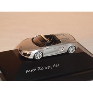 AUDI R8 R 8 SPYDER CABRIO EIS SILBER HO H0 1/87 HERPA MODELLAUTO MODELL AUTO