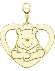 Gold Plated Disney Winnie the Pooh Heart Charm 31mm New
