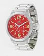 Adee Kaye Large Russian Diver Chronograph Watch With Red Dial