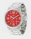 Adee Kaye Large Russian Diver Chronograph Watch With Red Dial