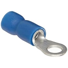 Morris Products 10034 Ring Terminal, Vinyl Insulated, Blue, 16-14 Wire Size, #8 Stud Size (Pack of 100)