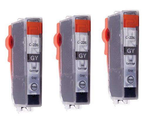 3 Pack - Toners & More ® Compatible Gray Inkjet Cartridge for Canon CLI-226 CLI226, CLI-226GY Gray, Compatible with Canon PIXMA MG6120, MG8120, MG8120B, MG6220, MG8220
