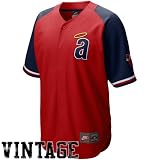 Nike Los Angeles Angels of Anaheim Red-Navy Blue Cooperstown Quick Pick Vintage Baseball Jersey (Medium)