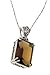 14K White Gold Smoky Topaz Pendant