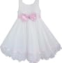 Sunny Fashion Robe Fille Blanc Perle Rose Arc Attacher Mariage Reconstitution historique Couches