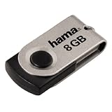 Hama HighSpeed FlashPen Rotate Mini USB-Stick USB 2.0, 8GB, Silber/Schwarz, 100X