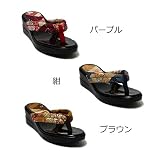 普段着や浴衣にも似合う 「和柄サンダル」歩きやすいウレタンソール (パープル・紺・ブラウン)　S・M・Lサイズ【日本製】