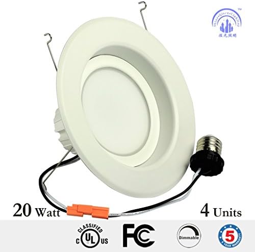 SGL 4-pack 20Watt 6 inch UL-classified Dimmable Retrofit LED Recessed Lighting Fixture - 2700K Soft White LED Ceiling Lights - 1500 Lumens 150W Equivalent Recessed Downlight