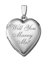 14k White Gold Sweetheart " Will You Marry Me " Locket - Available in 2 Sizes
