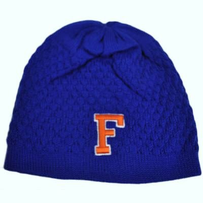 NCAA Florida Gators UF Women Ladies Blue Orange Soft Woven Beanie Knit Hat Toque