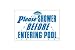 Shower Before Entering Pool Durable Plastic Sign