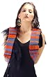 Multi Vibrant Fantastic Stripe Super Soft Viscose Pashmina Blue Shawl Stole Wrap (76"x21")
