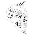SKULL 19 Horned Skeleton Head AIRBRUSH STENCIL-Template