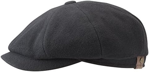 Stetson Hatteras Wool/Cashmere Mix Newsboy Cap (56cms, Black)