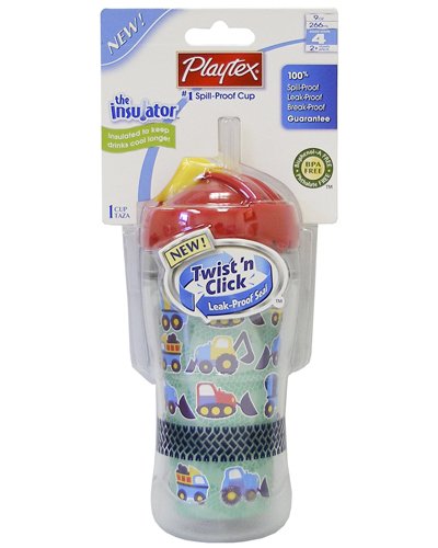 Playtex Baby The Insulator Twist n Click Straw Cup 9 OZ: Cars/Trucks