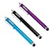 3 pcs Aqua Blue/Black/Purple Stylus/styli Touch Screen Cellphone Tablet Pen for Kindle Touch/Fire E-book