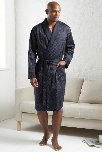 Pure Cotton Easycare Lightweight Square Spot Dressing Gown
