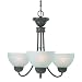 Royce Lighting RMC400/3-23 Westlake Incandescent 3-Light Mini Chandelier with White Alabaster Glass, Oil Rubbed Bronze