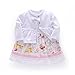 FERENYI Baby Girls Summer Clothes Cartoon Long-Sleeved Dress with Pants Sets