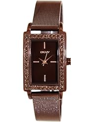 Dkny Womens NY8628 Brown Stainless-Steel Analog Quartz Watch with Brown Dial