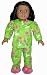 Pink Flamingo Flannel Pajama Bottoms, Matching Long-Sleeved Top with Pocket and Hot Pink Fuzzy Slippers Fits 18