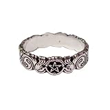 Banshee Guardian Pentacle Ring - Sterling Silver - Wiccan Pagan Jewelry Size 4-12 (4,5,6,7,8,9,10,11,12)
