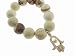 Large Yellow Gold and Diamond Hamsa on Lemon Chrysophase Bead Bracelet by Sydney Evan