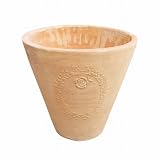 10.5号 バラ模様 丸型深鉢 植木鉢 おしゃれ 白薄化粧 穴あり 陶器 テラコッタ 300