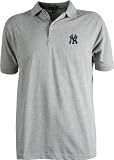 New York Yankees Gray Classic Pique Stainguard Polo Shirt
