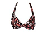 Coco Reef Bra Size Swimwear Bikini Top Brown with Pink Flower Print