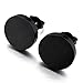 Men's 6~10mm Stainless Steel Stud Earrings Black Charm Elegant