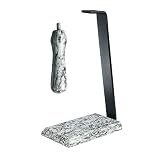 Rogar 0406 Granite Table Stand and Handle Set - White Wave