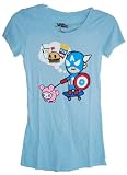 tokidoki X Marvel Women Captain America Walking Sky Blue T-Shirt, L