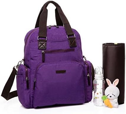High Capacity Multi-function Diaper Bag Backpack with Changing Pad, Stroller Straps, Fashion Design with Anti-water Material, Hand Tote Diaper Bag for Mum and Dad, Great Shower Gift Idea
